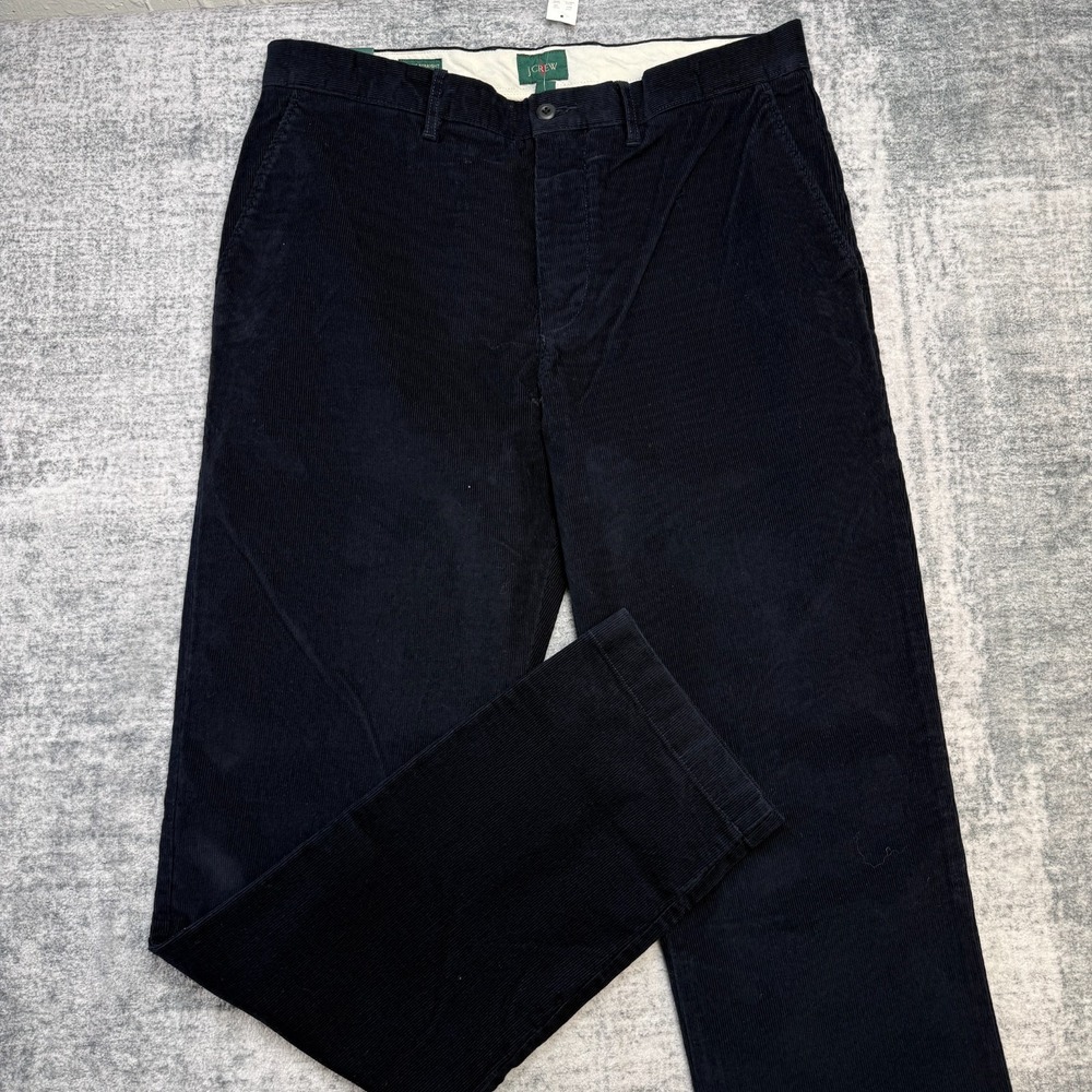J Crew Pants Mens 34x34 Navy Blue Corduroy Broken In Straight Trouser Ivy Preppy